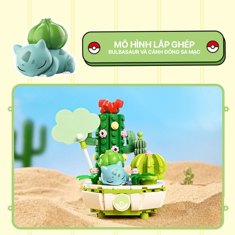 Mô hình lắp ghép - Bulbasaur K20220 1 mo hinh lap ghep bulbasaur k20220 01